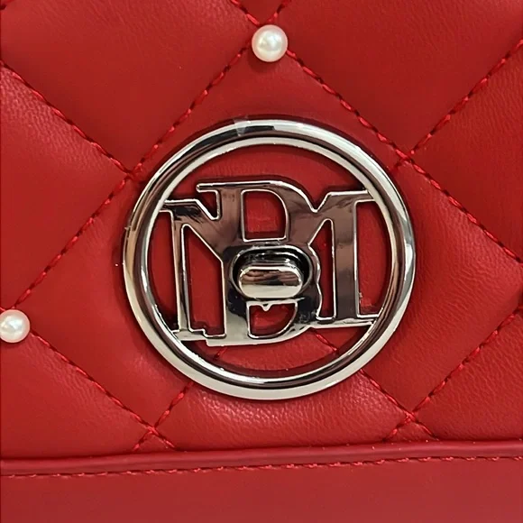 Badgley Mischka Red Quilted Shoulder Bag NWT bundle - Picture 4 of 17
